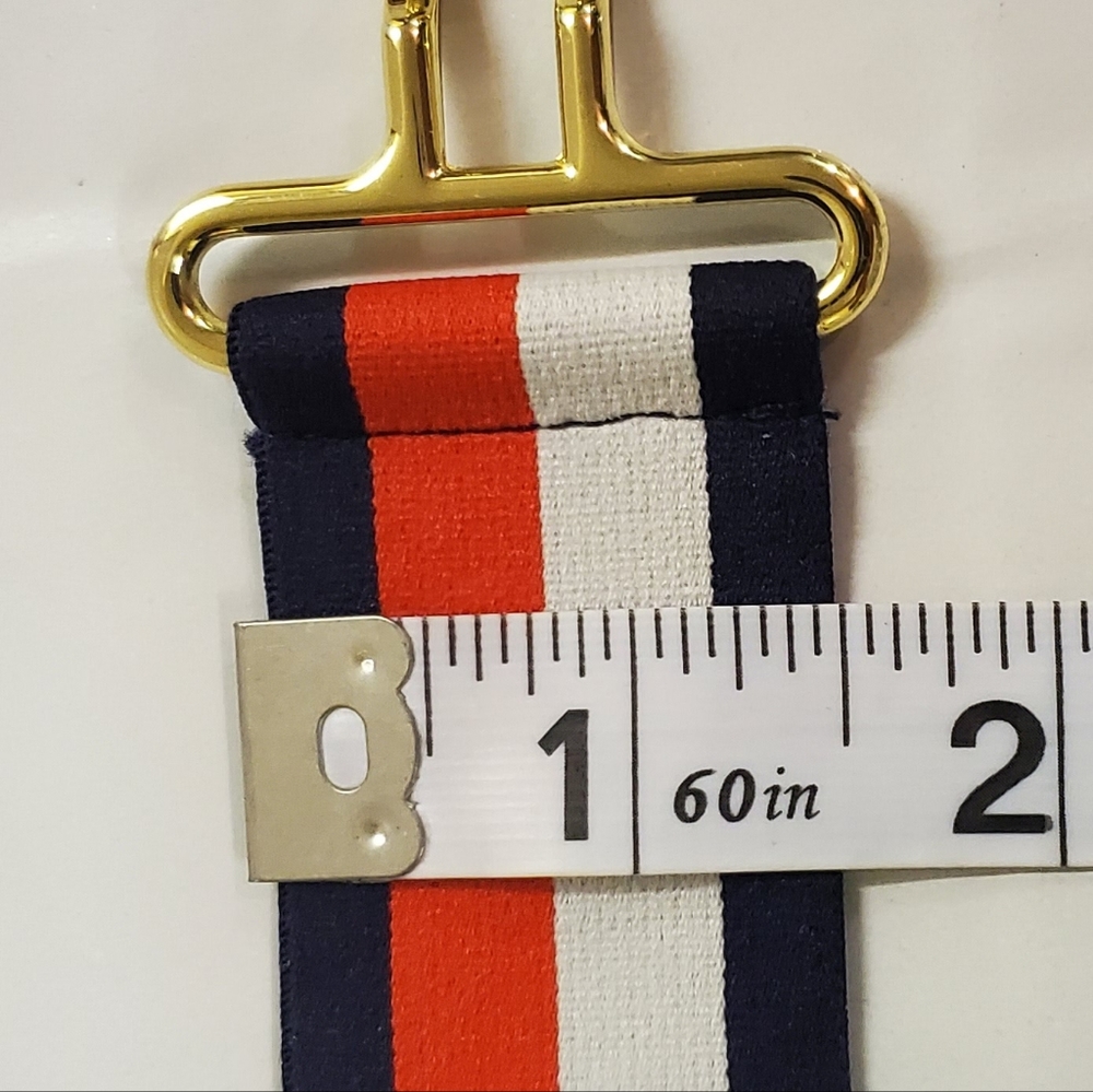 Red White & Blue Equestrian Interlocking Elastic Riding Belt - Picture 4 of 5